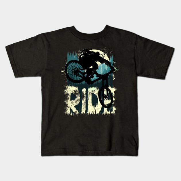 Ride (small and back) Kids T-Shirt by OneRedFox